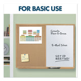 Quartet® Bulletin/Dry-Erase Board, Melamine/Cork, 48 x 36, Brown/White Surface, Oak Finish Frame (QRTS554) Each