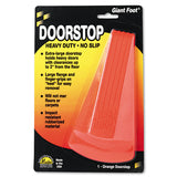 Master Caster® Giant Foot Doorstop, No-Slip Rubber Wedge, 3.5w x 6.75d x 2h, Safety Orange (MAS00965) Each