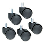 Master Caster® Safety Casters, Oversized Neck, Grip Ring Type B Stem, 2" Soft Polyurethane Wheel, Matte Black, 5/Set (MAS64335) Set of 5