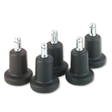 Master Caster® High Profile Bell Glides, Grip Ring Type B Stem, 2.19" x 2.31" Glide, Matte Black, 5/Set (MAS70175) Set of 5