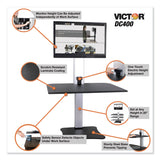 Victor® High Rise Electric Standing Desk Workstation, Single Monitor, 28" x 23" x 20.25", Black/Aluminum, Ships in 1-3 Business Days (VCTDC400) Each