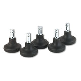 Master Caster® Low Profile Bell Glides, Grip Ring Type B Stem, 2" x 1.38" Glide, Matte Black, 5/Set (MAS70178) Set of 5
