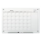 Quartet® Infinity Magnetic Glass Calendar Board, One Month, 36 x 24, White Surface (QRTGC3624F) Each