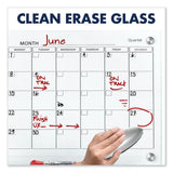 Quartet® Infinity Magnetic Glass Calendar Board, One Month, 36 x 24, White Surface (QRTGC3624F) Each
