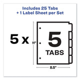 Avery® Print and Apply Index Maker Clear Label Dividers, 5-Tab, Color Tabs, 11 x 8.5, White, Traditional Color Tabs, 5 Sets (AVE11418) Set of 5