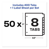 Avery® Print and Apply Index Maker Clear Label Dividers, 8-Tab, 11 x 8.5, White, 50 Sets (AVE11557) 50 Sets of 8