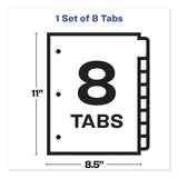 Avery® Print and Apply Index Maker Clear Label Dividers, 8-Tab, 11 x 8.5, White, 1 Set (AVE11417) Set of 8