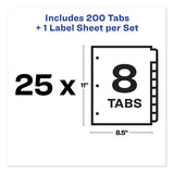 Avery® Print and Apply Index Maker Clear Label Dividers, 8-Tab, 11 x 8.5, White, 25 Sets (AVE11447) Box of 25
