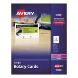 Avery® Large Rotary Cards, Laser/Inkjet, 3 x 5, White, 3 Cards/Sheet, 150 Cards/Box (AVE5386) Box of 150