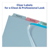 Avery® Print and Apply Index Maker Clear Label Plastic Dividers with Printable Label Strip, 5-Tab, 11 x 8.5, Assorted Tabs, 5 Sets (AVE12452) 5 Sets of 5