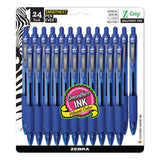 Zebra® Z-Grip Ballpoint Pen, Retractable, Medium 1 mm, Blue Ink, Translucent Blue/Blue Barrel, 24/Pack (ZEB12225) Pack of 24