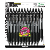 Zebra® Z-Grip Ballpoint Pen, Retractable, Medium 1 mm, Black Ink, Clear/Black Barrel, 24/Pack (ZEB12221) Pack of 24