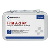First Aid Only™ Unitized First Aid Kit for 10 People, 65 Pieces, OSHA/ANSI, Metal Case (FAO240AN) Each