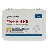 First Aid Only™ ANSI Class A 25 Person Bulk First Aid Kit for 25 People, 89 Pieces, Metal Case (FAO90560) 1 Kit