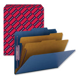 Smead™ Six-Section Pressboard Top Tab Classification Folders, Six SafeSHIELD Fasteners, 2 Dividers, Letter Size, Dark Blue, 10/Box (SMD14032) Each