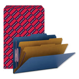 Smead™ Six-Section Pressboard Top Tab Classification Folders, Six SafeSHIELD Fasteners, 2 Dividers, Legal Size, Dark Blue, 10/Box (SMD19035) Each