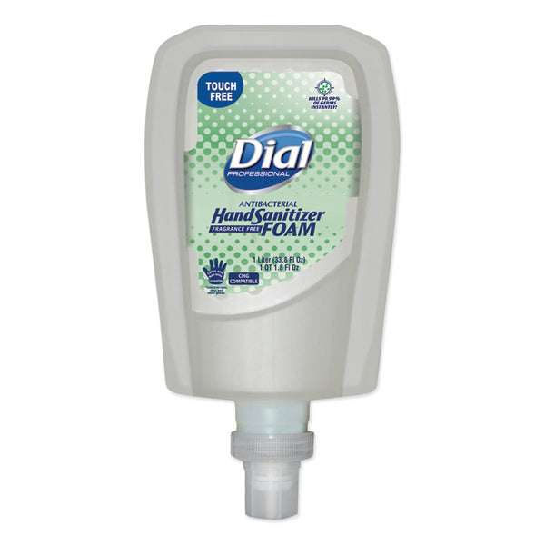 Dial® Professional Antibacterial Foaming Hand Sanitizer Refill for FIT Touch Free Dispenser, 1 L Bottle, Fragrance-Free, 3/Carton (DIA16694)