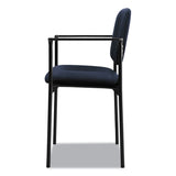 HON® VL616 Stacking Guest Chair with Arms, Fabric Upholstery, 23.25" x 21" x 32.75", Navy Seat, Navy Back, Black Base (BSXVL616VA90) Each