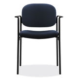 HON® VL616 Stacking Guest Chair with Arms, Fabric Upholstery, 23.25" x 21" x 32.75", Navy Seat, Navy Back, Black Base (BSXVL616VA90) Each