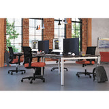 HON® Convergence Mid-Back Task Chair, Synchro-Tilt and Seat Glide, Supports Up to 275 lb, Red Seat, Black Back/Base (HONCMY1ACU67) Each