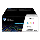 HP HP 508A, (CF360A-M) 3-Pack Cyan/Magenta/Yellow Original LaserJet Toner Cartridges (HEWCF360AM) Pack of 3