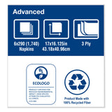 Tork® Advanced Dinner Napkin,3-Ply,17" x 16.125",1/8 Fold, White,1740/CT (TRKNP7380A) Case of 1740