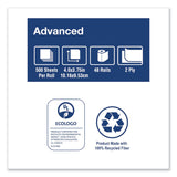 Tork® Advanced Bath Tissue, Septic Safe, 2-Ply, White, 500 Sheets/Roll, 48 Rolls/Carton (TRKTM6130S) Case of 48
