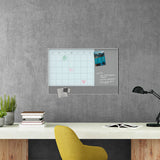 U Brands 3N1 Magnetic Glass Dry Erase Combo Board, 35 x 23, Month View, Gray/White Surface, White Aluminum Frame (UBR3197U0001) Each