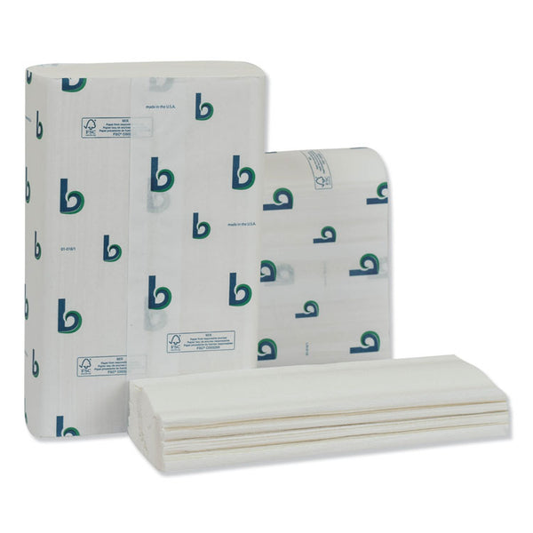 Boardwalk® Structured Multifold Towels, 1-Ply, 9 x 9.5, White, 250/Pack, 16 Packs/Carton (BWK6204)