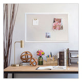 U Brands Linen Bulletin Board with Decor Frame, 30 x 20, Tan Surface, White Wood Frame (UBR2074U0001) Each
