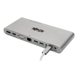Tripp Lite USB Type-C Docking Station, 3.5mm/Displayport/HDMI/RJ45/Thunderbolt 3/USB A/USB C/VGA, Silver (TRPU442DOCK4S) Each