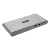 Tripp Lite USB Type-C Docking Station, 3.5mm/Displayport/HDMI/RJ45/Thunderbolt 3/USB A/USB C/VGA, Silver (TRPU442DOCK4S) Each