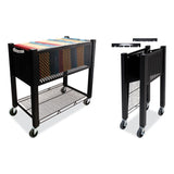 Vertiflex® InstaCart File Cart, Metal, 1 Shelf, 1 Bin, 14.25" x 28.5" x 27.75", Black (VRTVF53000) Each