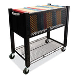 Vertiflex® InstaCart File Cart, Metal, 1 Shelf, 1 Bin, 14.25" x 28.5" x 27.75", Black (VRTVF53000) Each