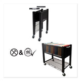 Vertiflex® InstaCart File Cart, Metal, 1 Shelf, 1 Bin, 14.25" x 28.5" x 27.75", Black (VRTVF53000) Each