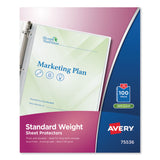 Avery® Top-Load Sheet Protector, Standard, Letter, Semi-Clear, 100/Box (AVE75536) 1 Case of 100