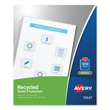Avery® Top-Load Recycled Polypropylene Sheet Protector, Semi-Clear, 100/Box (AVE75537) 1 Case of 100