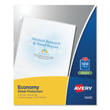 Avery® Top-Load Sheet Protector, Economy Gauge, Letter, Semi-Clear, 100/Box (AVE74101) 1 Case of 100