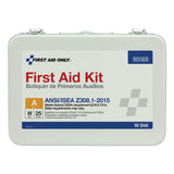 First Aid Only™ Unitized ANSI Compliant Class A Type III First Aid Kit for 25 People, 84 Pieces, Metal Case (FAO90568) Each