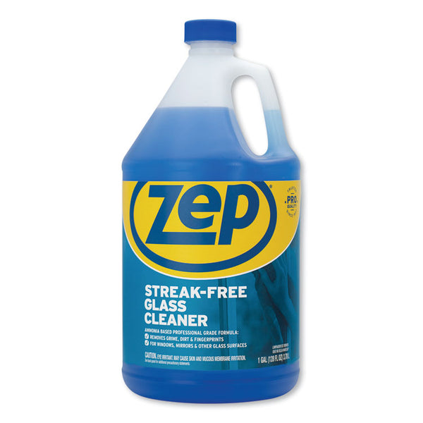 Zep Commercial® Streak-Free Glass Cleaner, Pleasant Scent, 1 gal Bottle (ZPEZU1120128EA)