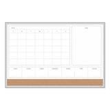 U Brands 4N1 Magnetic Dry Erase Combo Board, 35 x 23, Tan/White Surface, Silver Aluminum Frame (UBR3891U0001) Each