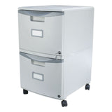 Storex Two-Drawer Mobile Filing Cabinet, 2 Legal/Letter-Size File Drawers, Gray, 14.75" x 18.25" x 26" (STX61310B01C) Each