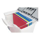 Storex Portable Letter/Legal Filebox with Organizer Lid, Letter/Legal Files, 14.5" x 10.5" x 12", Clear/Silver (STX61511U01C) Each