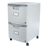 Storex Two-Drawer Mobile Filing Cabinet, 2 Legal/Letter-Size File Drawers, Gray, 14.75" x 18.25" x 26" (STX61310B01C) Each