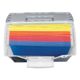 Storex Portable Letter/Legal Filebox with Organizer Lid, Letter/Legal Files, 14.5" x 10.5" x 12", Clear/Silver (STX61511U01C) Each