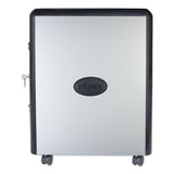 Storex Mobile Filing Cabinet with Metal Siding, 2 Letter-Size File Drawers, Silver/Black, 19" x 15" x 23" (STX61351U01C) Each