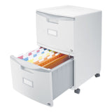 Storex Two-Drawer Mobile Filing Cabinet, 2 Legal/Letter-Size File Drawers, Gray, 14.75" x 18.25" x 26" (STX61310B01C) Each