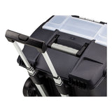 Storex Premium Mobile File Transport Box with Telescoping Handle and Organizer Tray, Letter Files, 15" x 16.38" x 14.25", Black/Gray (STX61507U01C) Each