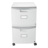 Storex Two-Drawer Mobile Filing Cabinet, 2 Legal/Letter-Size File Drawers, Gray, 14.75" x 18.25" x 26" (STX61310B01C) Each