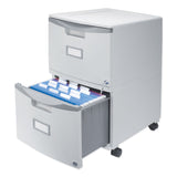 Storex Two-Drawer Mobile Filing Cabinet, 2 Legal/Letter-Size File Drawers, Gray, 14.75" x 18.25" x 26" (STX61310B01C) Each